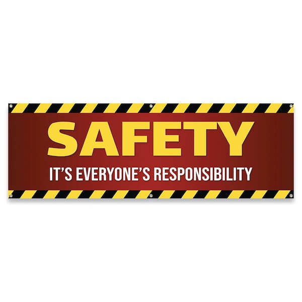 Safety Is Everyones Responsibility Banner Concession Stand Food Truck, 72" H, B-72-30146